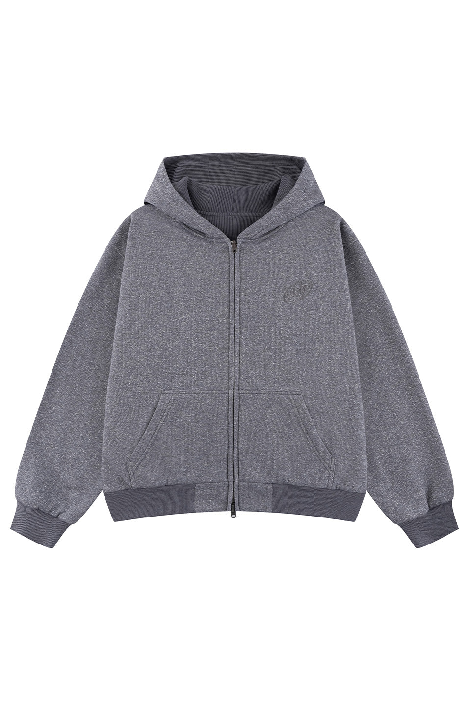 Double Face Glit Zip Hoodie