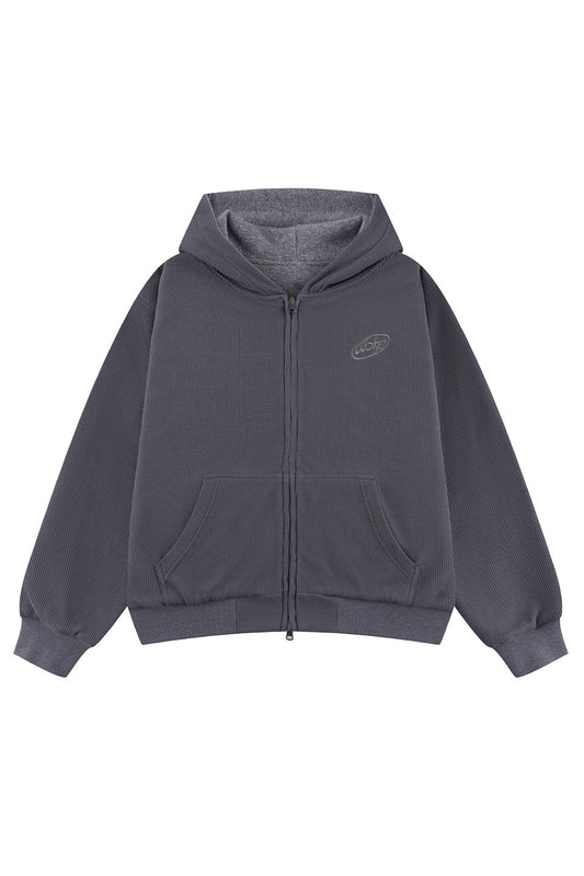 Double Face Glit Zip Hoodie