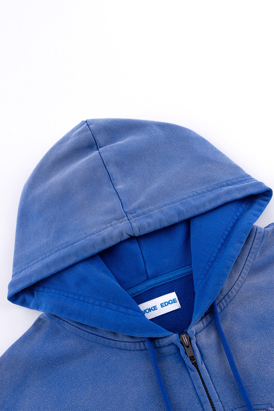 Faded Embroidery Zip Up Hoodie