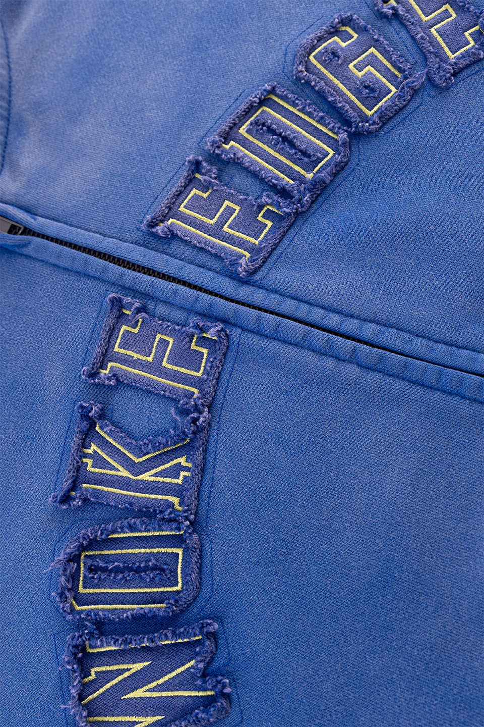 Faded Embroidery Zip Up Hoodie