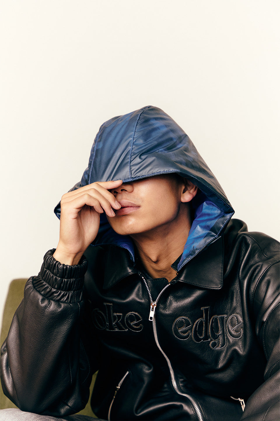 Leather Tech Bomber Jacket