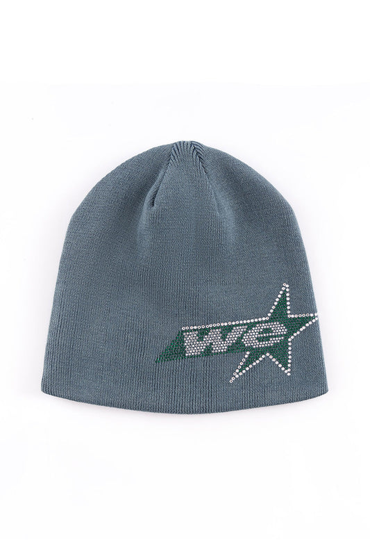 Rhinestone We Star Logo Beanie