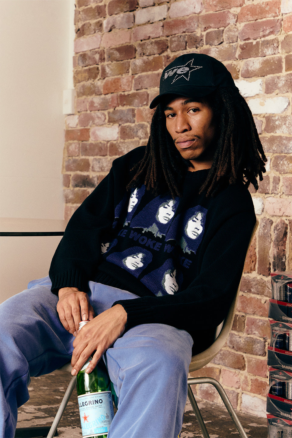 Rhinestone We Star Logo Cap