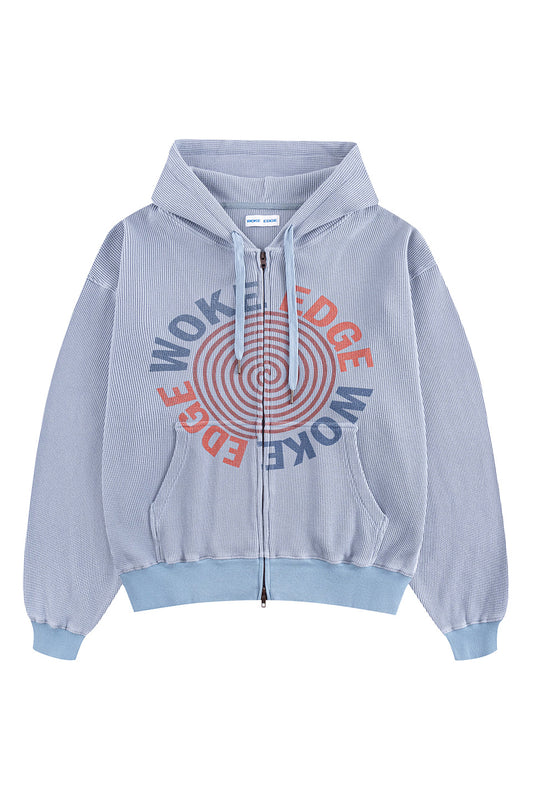 Washed Thermal Zip Hoodie